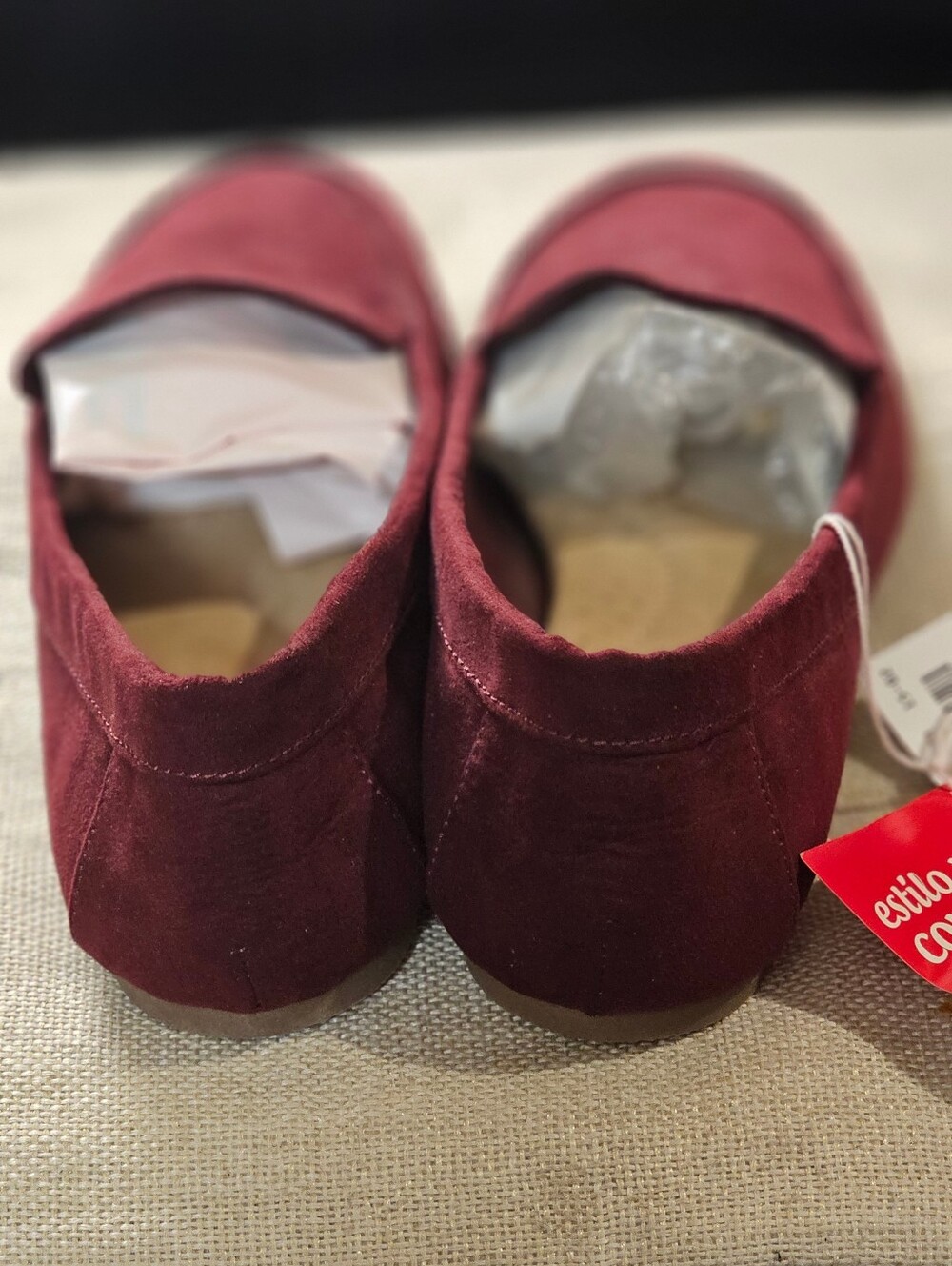 Burgundy Faux Suede Slip-On Loafers - Comfort Style Size 10 New With Tags - Picture 7 of 12